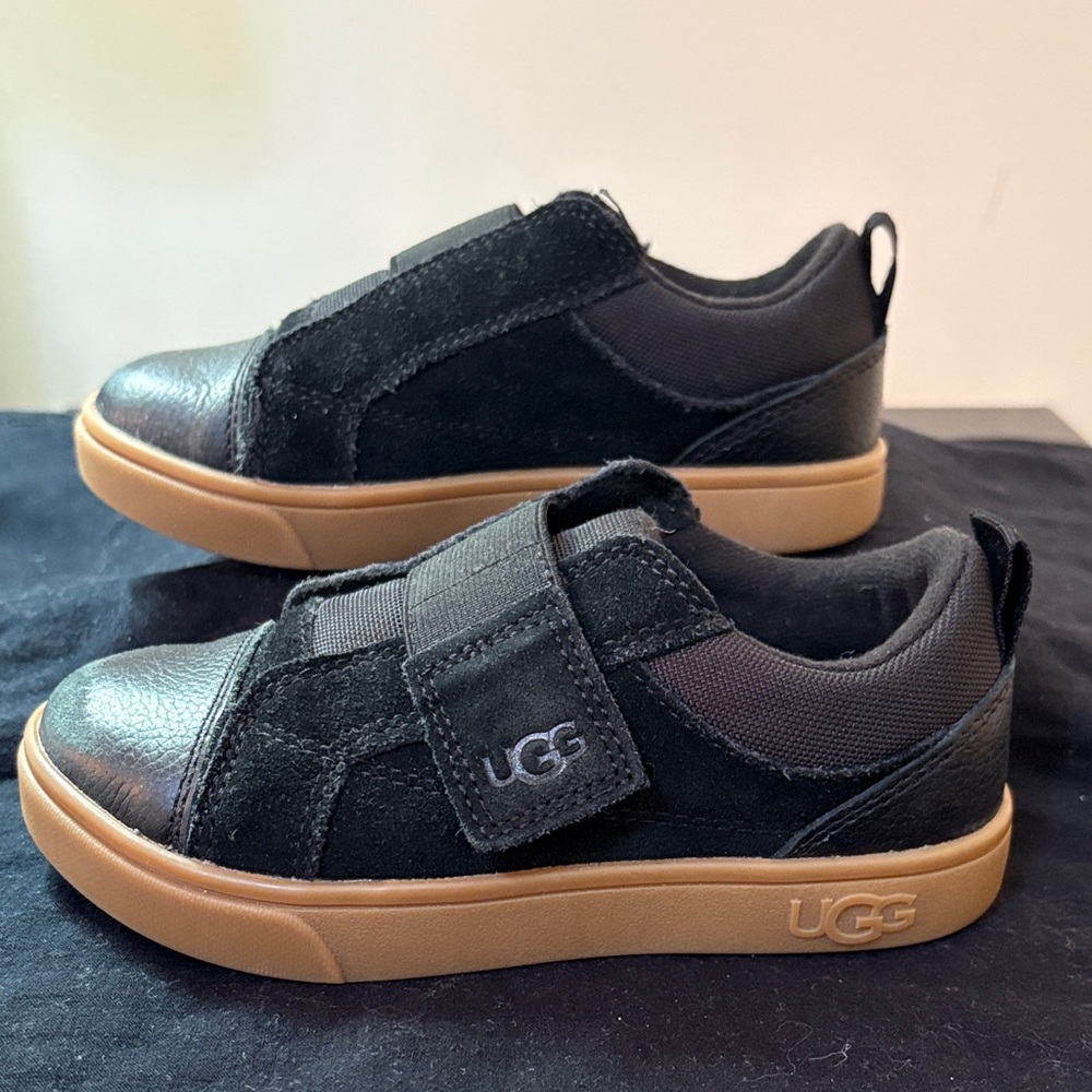 UGG Kids Black Sneakers with Tan Soles